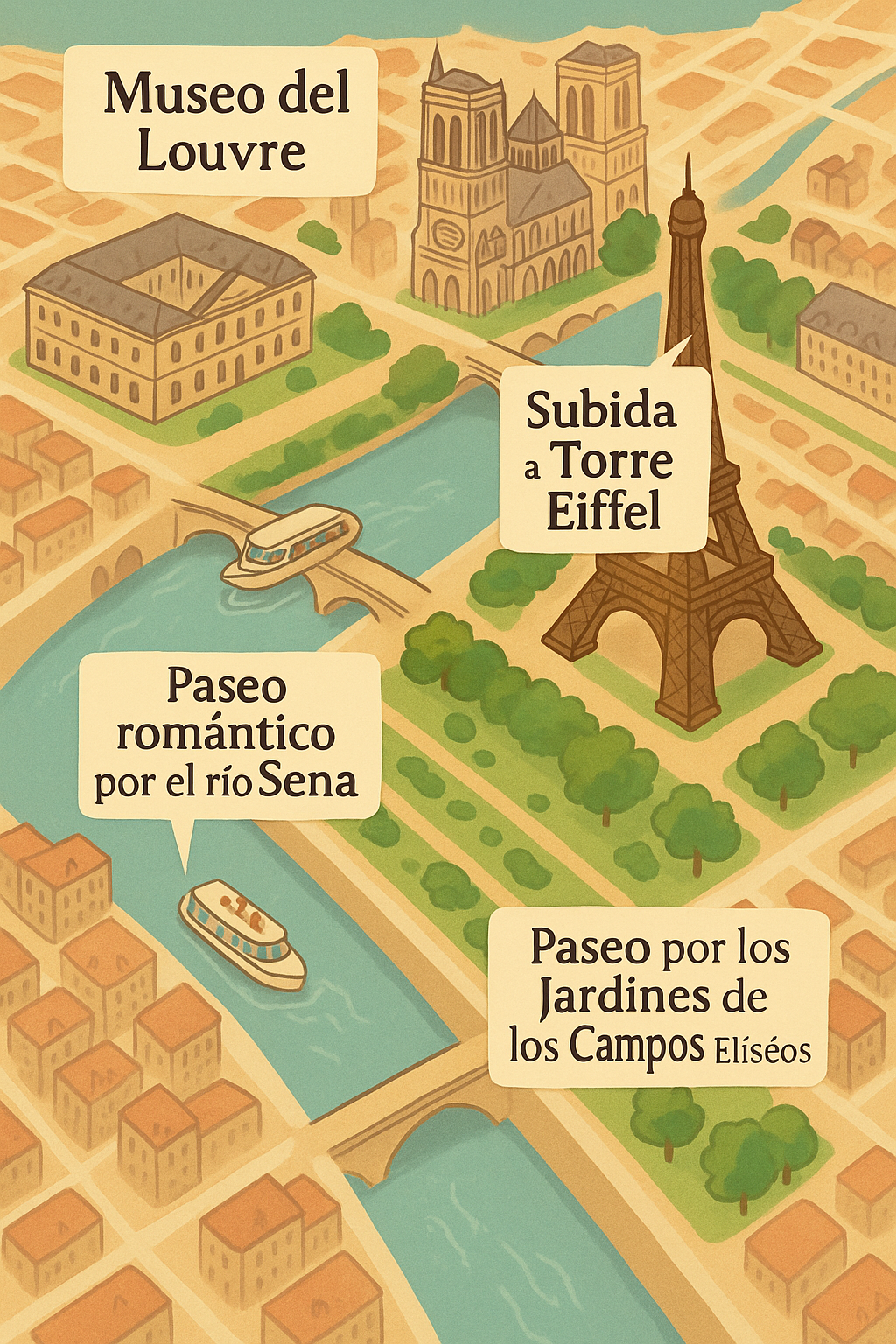 Mapa ilustrado de París